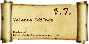 Valenta Tünde névjegykártya